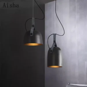 Black Belt Chandelier - Minimalist Industrial Fixture