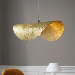 Gold Lotus Leaf Pendant LED Modern Chandelier