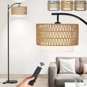 Talll Boho Rattan Lamp Remote Control & Dimmable