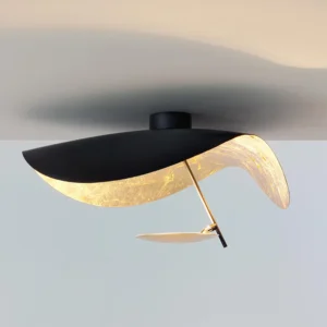 Golden Lotus Leaf Lamp (Iron black and gold)