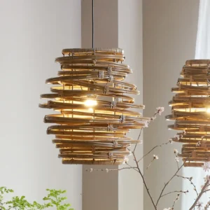 Vintage Spiral Rattan Pendant Lights